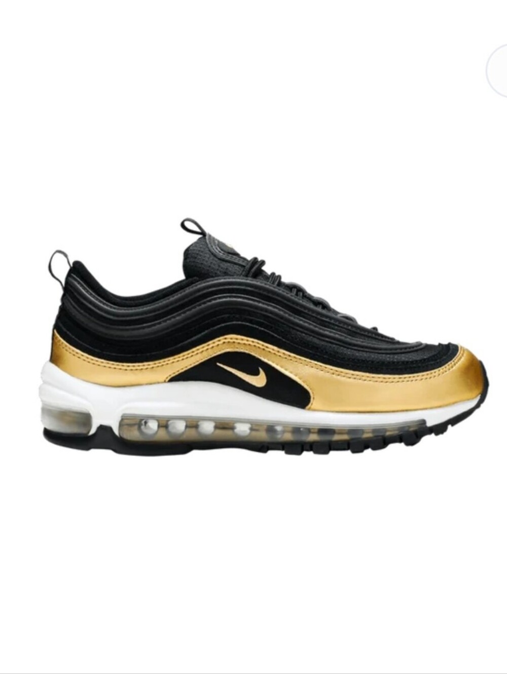 Nike Air Max 97 GS Sneakers - Metallic Gold, Black, White - YOUTH SZ 5.5